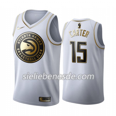 Herren NBA Atlanta Hawks Trikot Vince Carter 15 Nike 2019-2020 Weiß Golden Edition Swingman